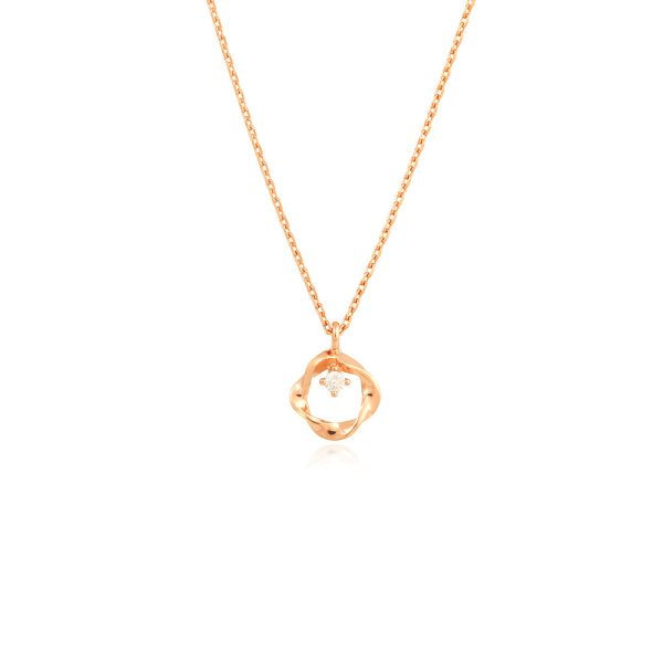 OST - Wave Line Cubic Rose Gold Necklace For Sale - Image 2