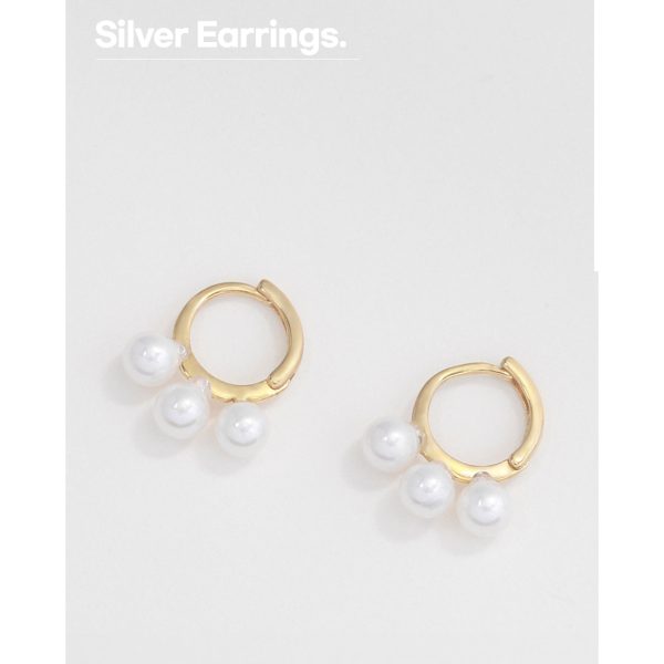 OST - Triple Pearl Point Earrings Online Sale