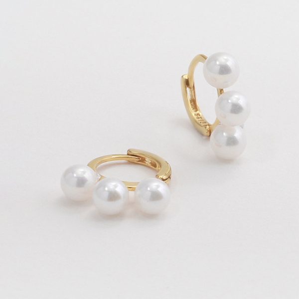 OST - Triple Pearl Point Earrings Online Sale - Image 2