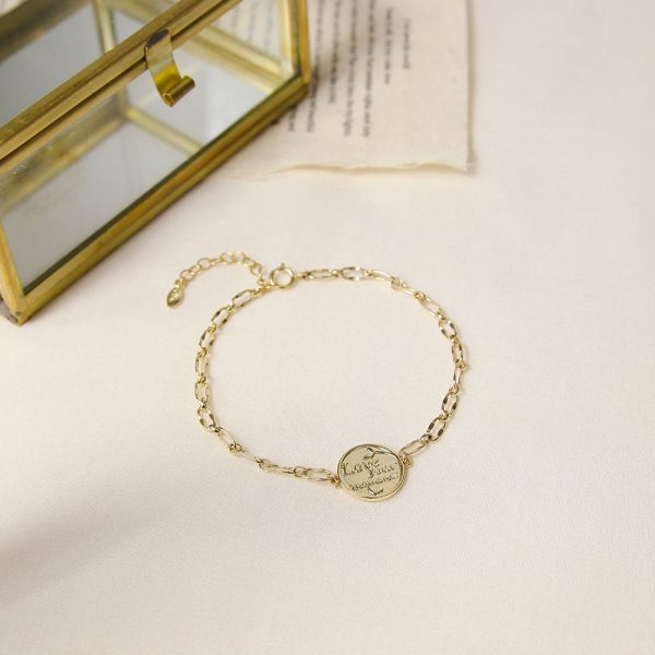CLUE - 14K Gold Filled Bright Wish Initial Coin Bracelet For Discount - Image 2