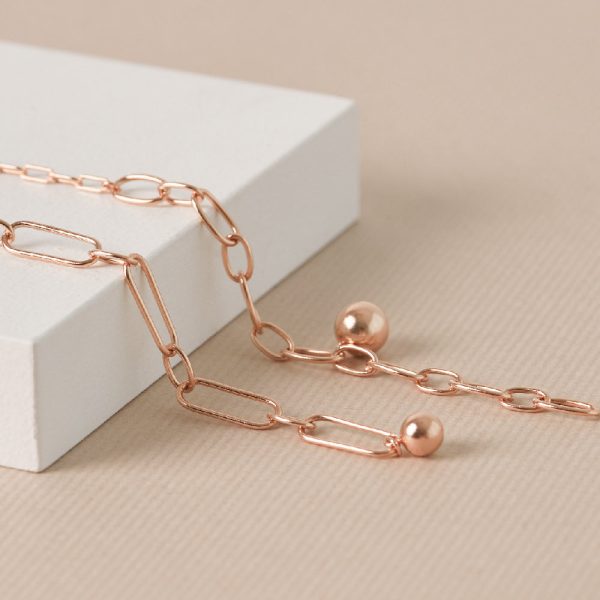 CLUE - Ball Chain Rose Gold Necklace Hot on Sale - Image 2