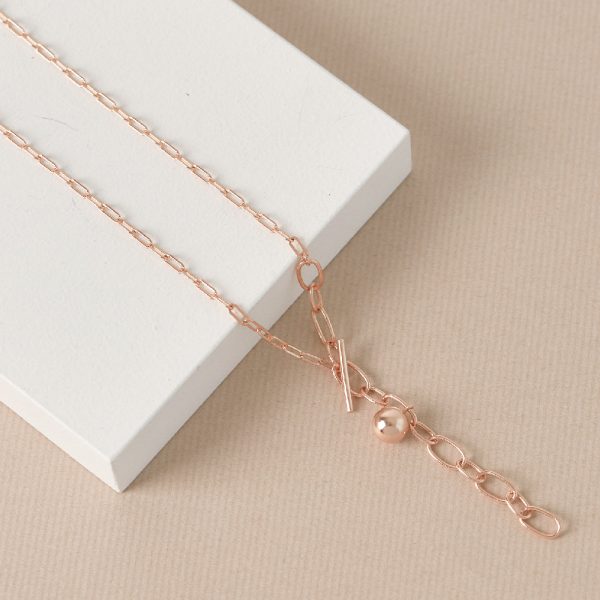 CLUE - Ball Chain Rose Gold Necklace Hot on Sale - Image 3