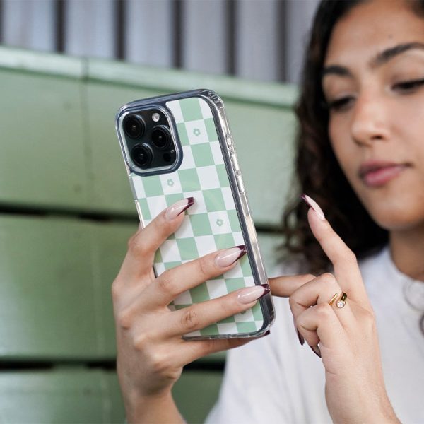 iPhone 16 Pro Halo Mag MagSafe Case-Green Checkers For Sale